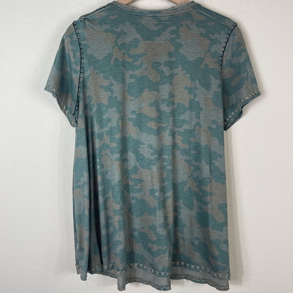 Double D Ranch Native American Indian Camo Top Size 1X - Picture 5 of 5